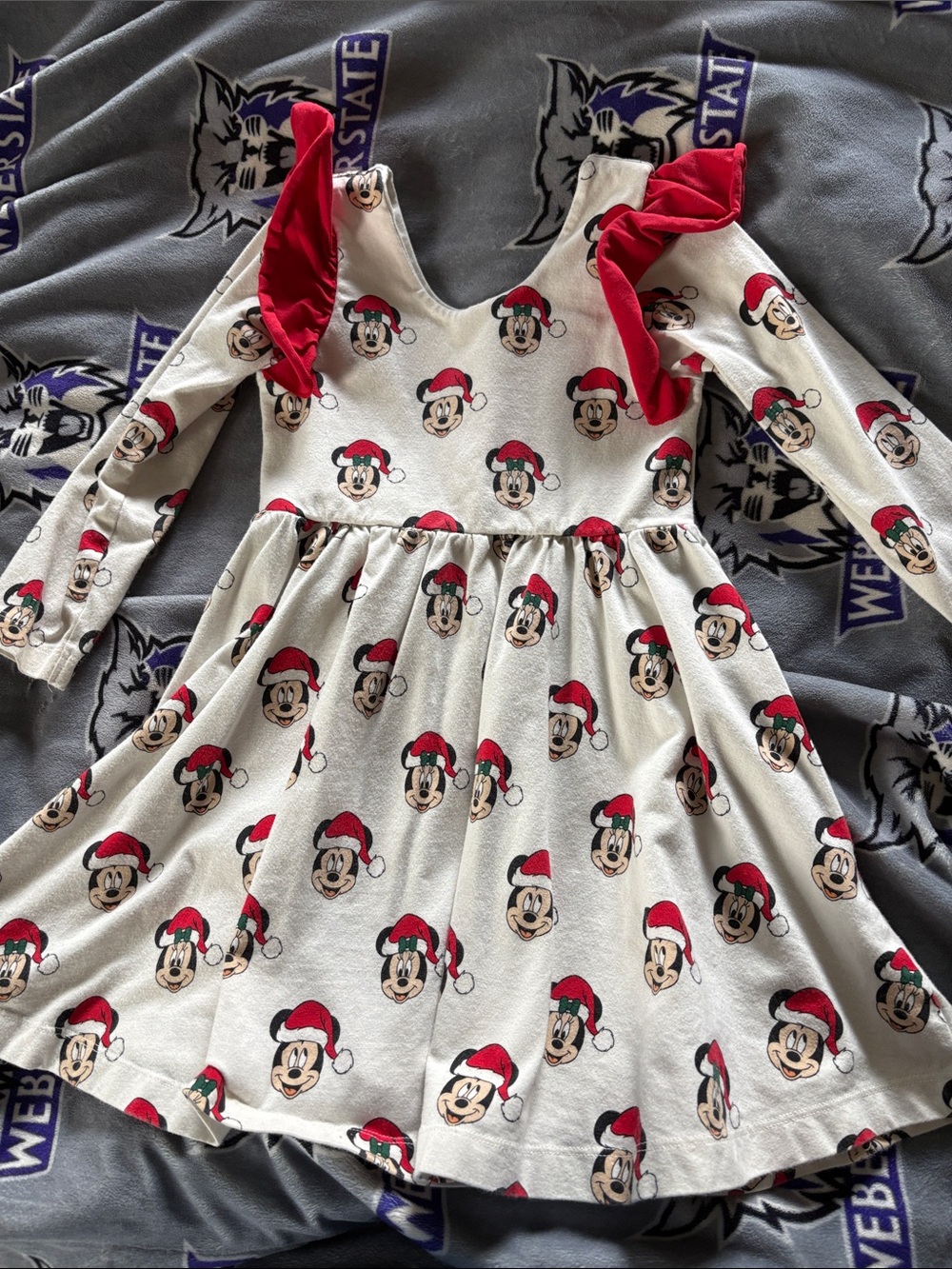 Disney White and Red Minnie Holiday Ruffle Dress